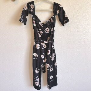 Black Floral Back-Tie Jumper 2T